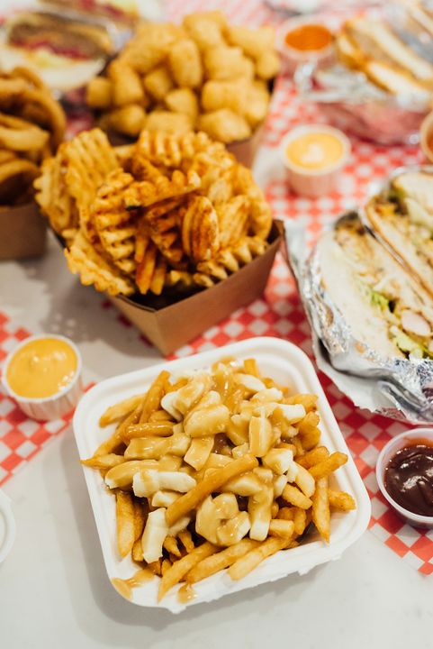 poutine frites gauffrées