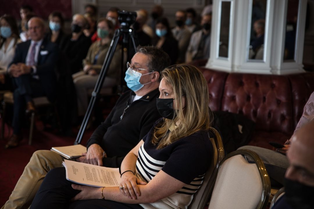 Normand Laprise et Vanya Filipovic lors de la conférence de presse